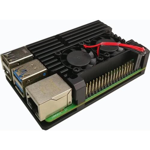 Raspberry Pi 4 case, Aluminum Case Enclosure CNC Cover with Heatsink Cooling Dual Fan for Raspberry Pi 4 Model B