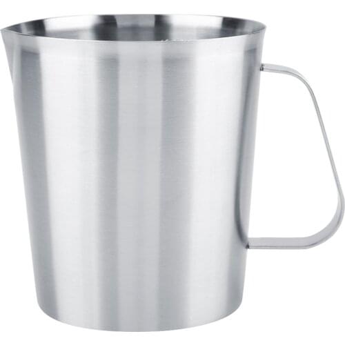 Stainless Steel Milk Cream Frothing Pitcher Espresso Coffee Cup Frothing Jug Pitcher Mug with Measurement (500ml/1000ml)