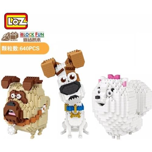 LOZ diamond Building Blocks Cartoon Dogs Model Pet Pomeranian Small Bulldog Anime Education Action Finger/relax Toys funny gifts