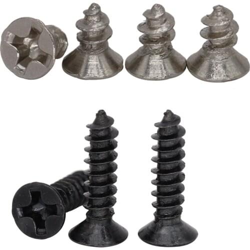 M3 M3*12/16 M3x12/16 Black Nickel Plate Carbon Steel DIN7982 Cross Phillips Recessed Countersunk Flat Head KA Self Tapping Screw