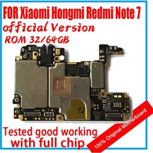 32GB 64GB Motherboard For Redmi Note 7 Motherboard Logic Board Original Global version Work Well Unlocked Main Circuits Board MB