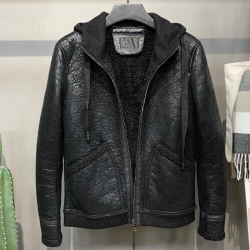 Vintage Fashion Flight Mens Real Soft Fur Coat Jackets Hooded Mens Winter Fur Coats XXXXXL Male Leather Jacket Overcoats A324