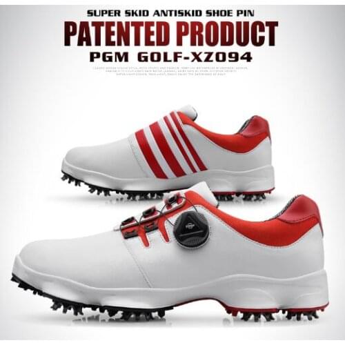 PGM Golf Mens Sneakers Rotating Lace Sneakers Waterproof Non-slip Shoes Detachable Slip Studs and Fixed Studs