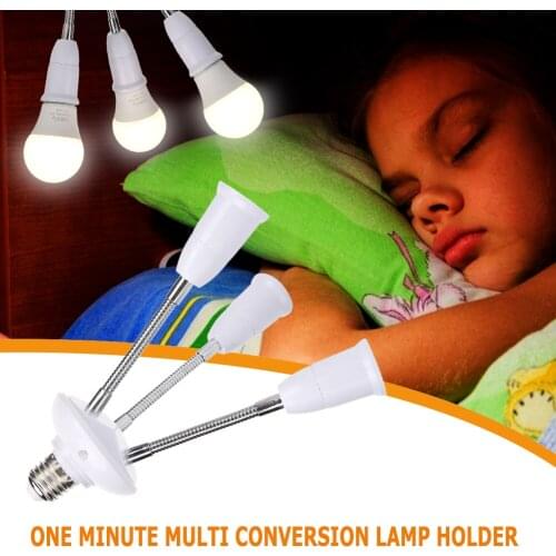 Durable E27 LED Lamp White Base Adjustable Rotary Light Bulb Socket Holder Adapter Converter Easy To Use for Home Hotel