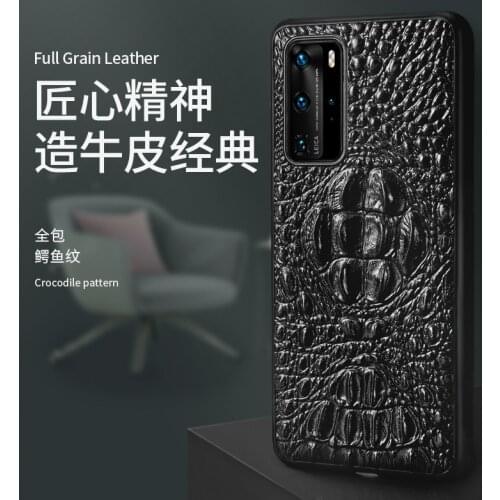 Genuine Leather Luxury 3d Crocodile Head Phone Case For Huawei P40 P30 P20 Pro Cover Cases