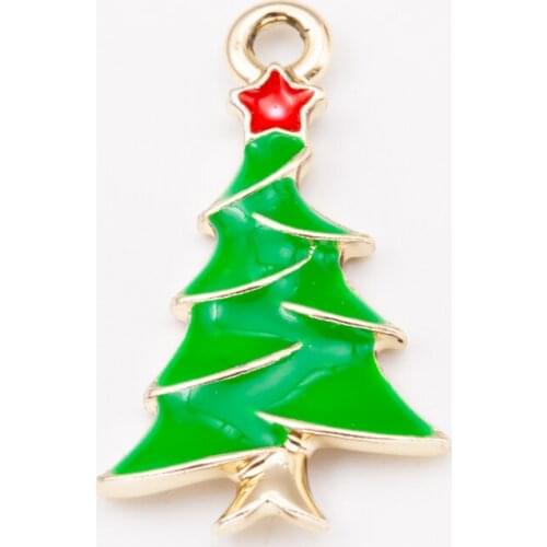Christmas series 20 pcs tree Enamel Alloy jewelry Headdress pendants for bracelet necklace DIY jewelry making JQ600014