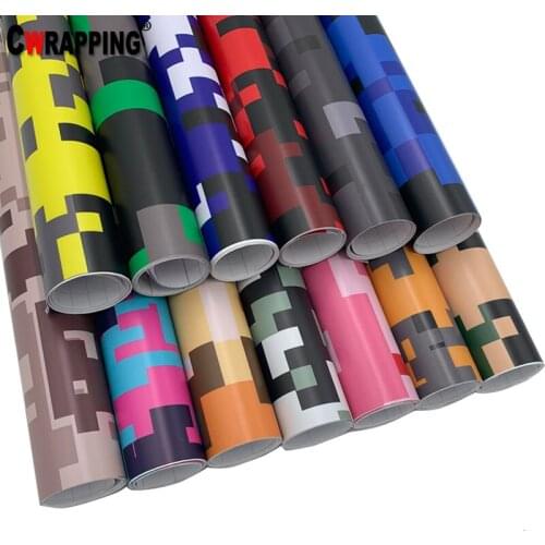 18 Colors PVC Self-adhesive Digital Camouflage Army Military Camo Vinyl Wrap Car Sticker Automobiles Scooter Motorcycle Decal