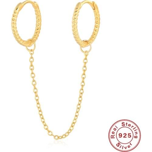 AIDE 1pcs 925 Sterling Silver Chains Earrings For Women Spiral Earrings Dangle Piercing Pendientes Gift 2021 Trend Bijoux Femme