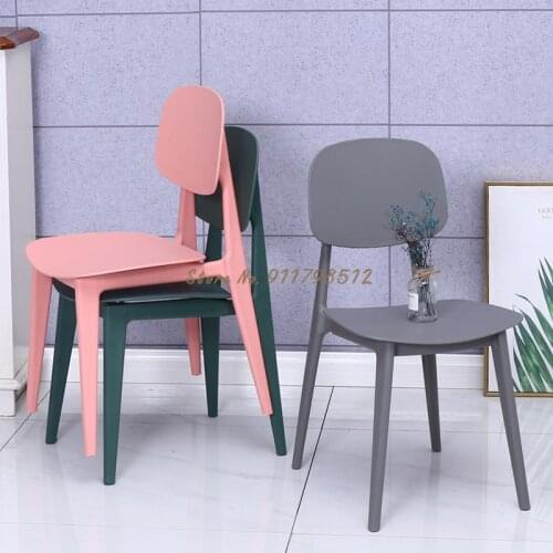 Nordic dining chair plastic backrest stool household ins net red makeup chair simple modern desk leisure chair