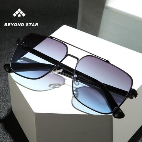 BEYONDSTAR 2019 Classic Black Square Sunglasses Retro Men Italian Design Metal Frame Sun Glasses For Women High Quality G28091