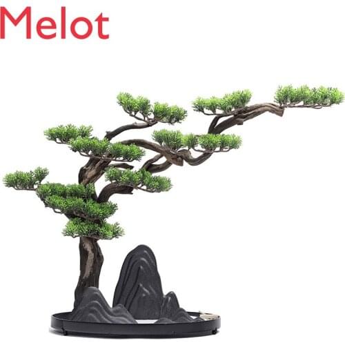 Chinese Style Dried Landscape Sand Table Decoration Zen Welcome Pine Bonsai Japanese Rockery Creative Micro LandscapeDecorations