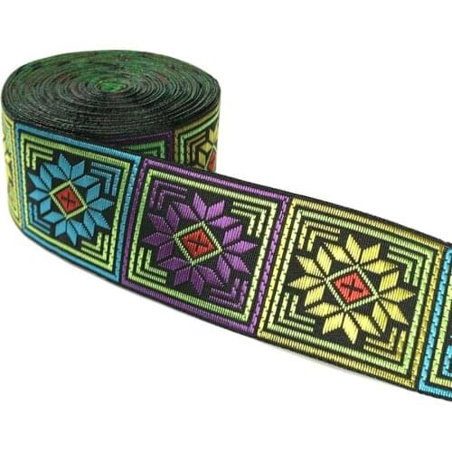 ZERZEEMOOY 1-1/2" 40MM 7yard/lot High quality Woven Jacquard Ribbon black background flower pattern Belt accessories