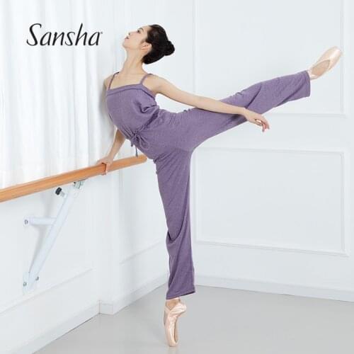 Sansha Adult Knitwear Camisole Jumpsuit Leotard Full Length Knitted Loose Trouser Women Dancewear with Drawstring Waist KH2102