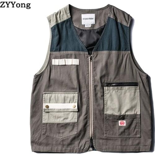 Summer Vest Men Spring Summer Autumn Colorblock Casual Thin Breathable Multi Pocket Waistcoat Mens Baggy Vest With Many Pockets