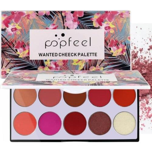 10 Colors Blusher Powder Palette Face Mineral Pigment Blush Eye Shadow Cosmestics Natural Waterproof Cheek Makeup Rouge TSLM2