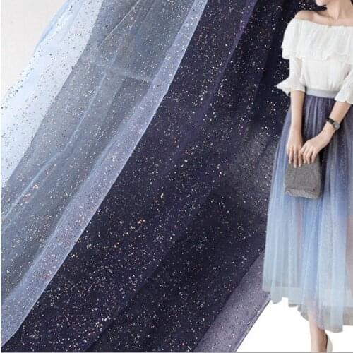 10 meters Gradient mesh bronzing Wedding dress stage Childrens wear womens dress fabric glitter mesh