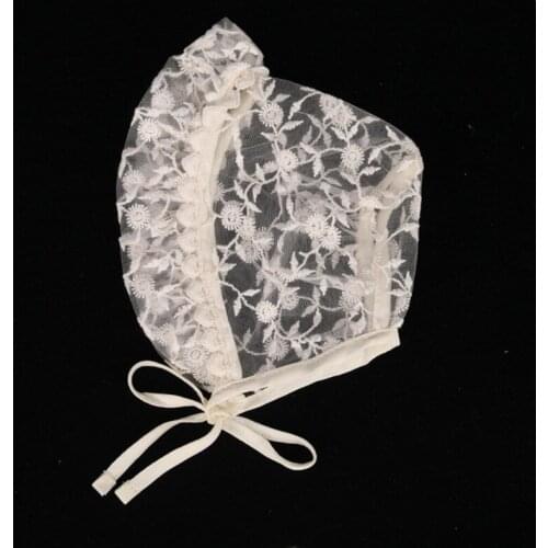 23GD Lace Flower Sun Hat Cotton Beanie Bonnet Newborn Photography Props for Baby Toddler Infant Girls Boys Shower Gifts