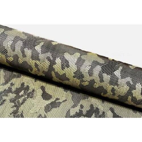 3K 260g Yellow Black Camouflage Jacquard Aramid Blended Carbon Fiber Cloth 1M(W)
