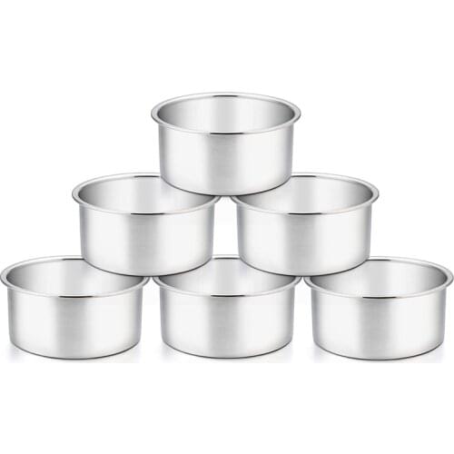 4 Inch Cake Pan,6 Piece Mini Cake Pan Round Tier Baking Cake Pans Set for Baking Steaming,Baking Round Cake Pan