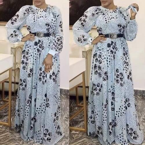 MD African Dresses For Women Printed Boho Maxi Robe Ankara Dashiki Long Sleeve Kaftan Abaya Elegant Lady Clothing Party Gowns