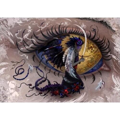 Eyes Full Square Drill Handmade Diamond Embroidery Japanese Samurai Diy 5D Diamond Painting Cross Stitch Kit Arts and Crafts