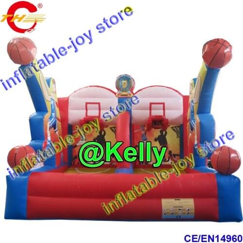 Free door shipping high quality inflatable basketball shooting game, portable inflatable basketball hoop goal shooting games