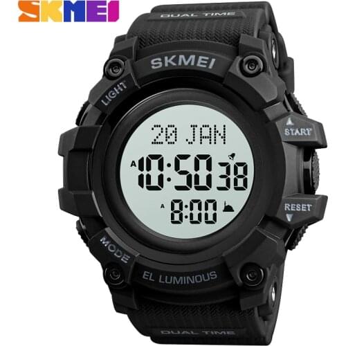SKMEI Brand Digital Watch Men Qibla Wristwatch Remianing Battery Time Clock 50M Waterproof Watches Mens Fashion Luxury Bracelet