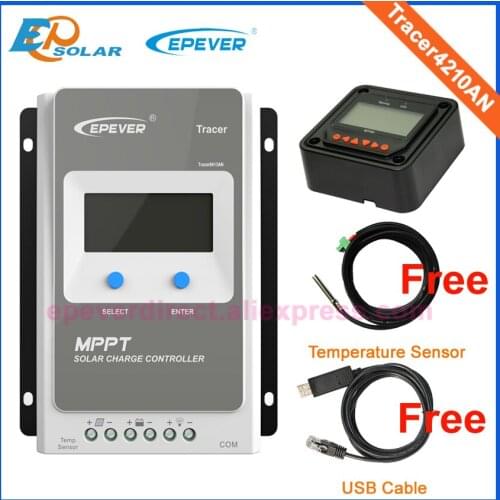 EPEVER mppt 40A 40amps Solar bank power controller Tracer4210AN LCD Display 12V 24V auto charger battery for Lithium GEL AGM
