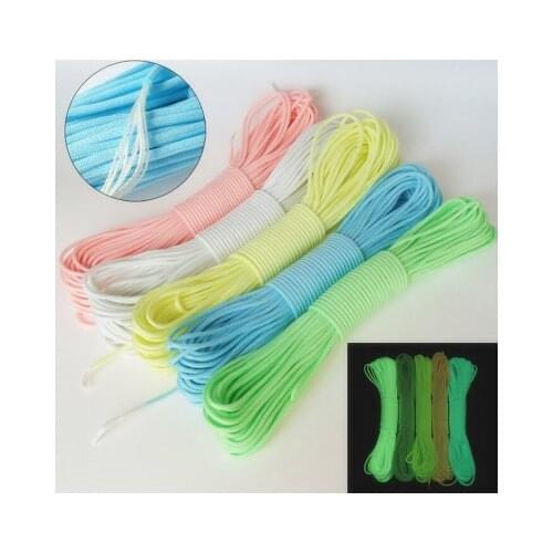 Glow In The Dark Luminous Paracord 550 100FT Parachute Cord Lanyard Rope 9 Strands Cores Outdoor Survival Ropes 10M