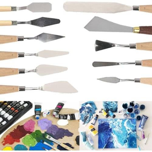 Tool Paint Art Oil 11Pcs Palette Texture Scraper artist Painter Drawer Pigment watercolor Student Mix Scrape Draw Spatula