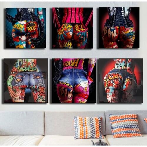 Graffiti Ass Oil Painting Creative Portrait Cuadros Canvas Painting Posters and Prints Wall Art Pictures for Living Room Decor