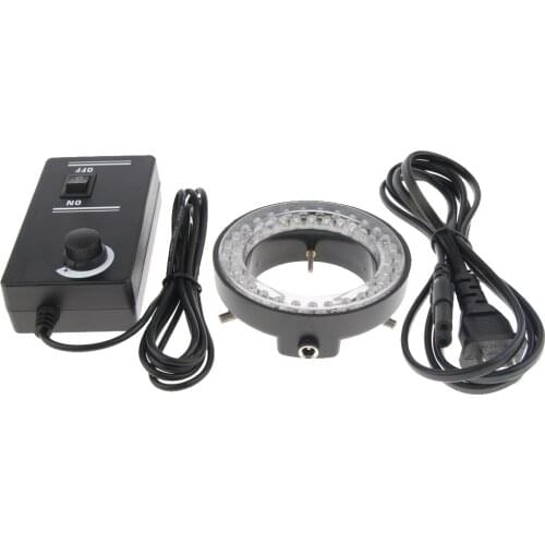 Microscope Ring Light Illuminator Lighting Kit 60 LED Lamp with Dimmer 62mm 4.5W