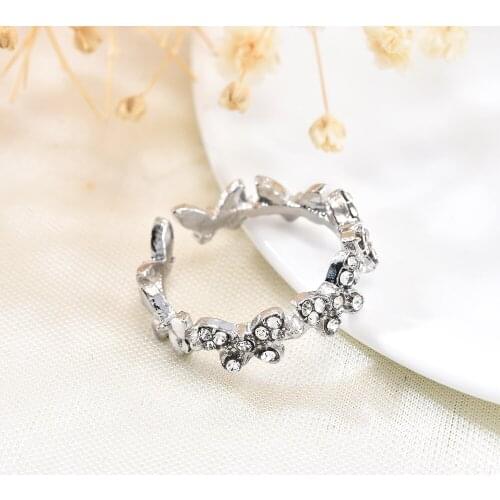 Fashion Temperament Elegant Butterfly Ring Opening Adjustable Female Korean Simple Ring Index Finger Ring Wedding Bridal Gift