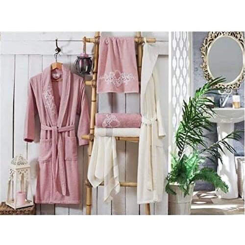 Kristal Family Bathrobe Set Blanca Cream-Rose Dried
