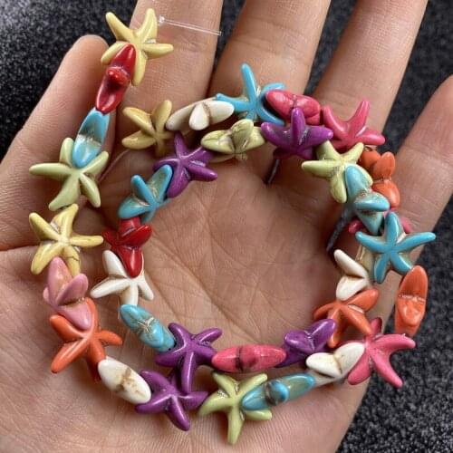 New Starfish Natural Stone Bead Mixing Turquoises Bracelet Necklace Jewelry For DIY Jewelry Birthday Gift Size 14mm
