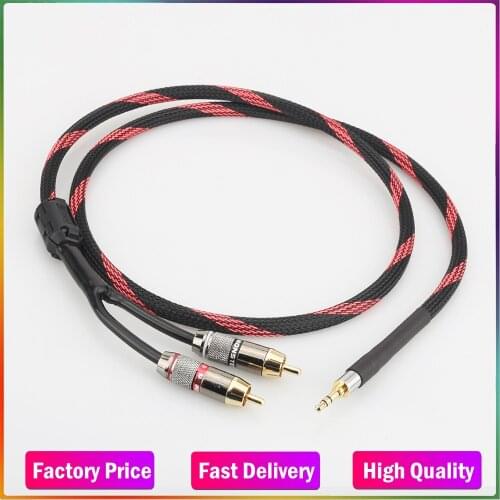 New A53 Audiocrast 3.5mm to 2RCA Audio Auxiliary Adapter Stereo 3.5 mm Splitter Cable AUX RCA Y Cord