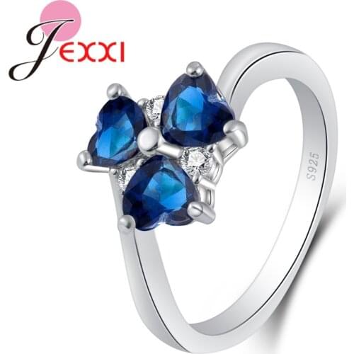 Charming Heart Shape Rings Crazy Pattern Items Real 925 Sterling Silver Rhinestone Top Quality Design For Women Favorites