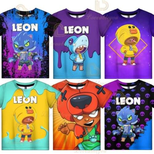 Stars Clothes T Shirt for Boy Leon Spike Crow Surge Sandy Max El Primo Game Tshirt Tops Tees Kid Children Men Clothing