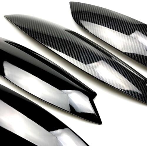 Pair CarbonLook Headlights Eyebrow Eyelids Chrome Trim Cover For Volkswagen For VW GOLF MK5 GTI R 2005 2006 2007 Car Styling