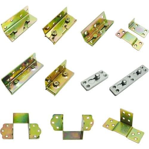 Bed Hinge Bed Hanging Buckle Heavy Solid Wood Bed Fixed Angle Iron Connector Mirror Frame Hanging Painting Furniture Hardware