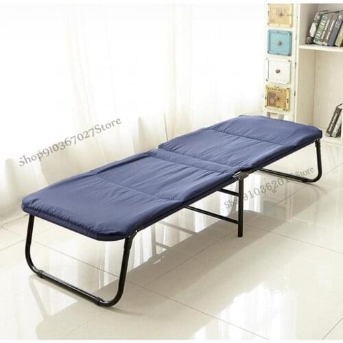 Simple Folding Single Bed Hospital Accompanying Bed Office Nap Bed Portable Small Bed Reinforced Household Lunch Break Bed Chair