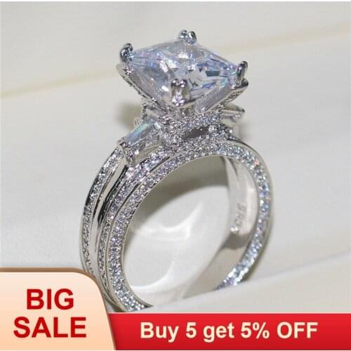 Simple White CZ Ring Classic Wedding Rings Exquisite Finger Ring For Women Alliance Engagement Ring Zirconia Jewelry