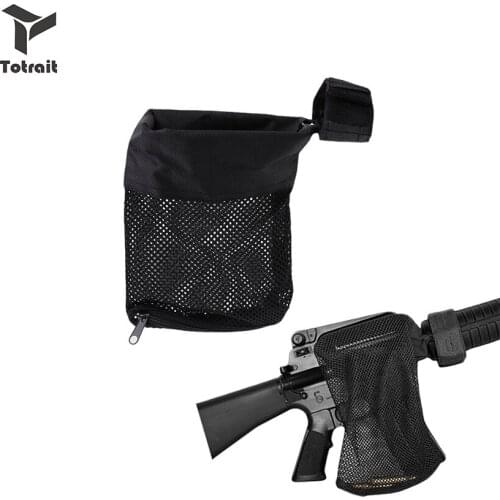 TOtrait Tactical Rifle bullet catcher Quick Release AR 15 Ammo Mesh Trap Nylon Bag Shell Recycling Wrap Around Zipper Bag