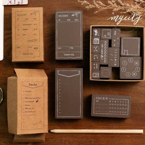 XINAHER Vintage time planner record List stamp DIY wooden rubber stamps for scrapbooking stationery scrapbooking standard stamp