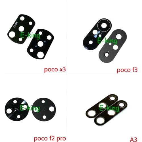 2PCS Rear Back Camera Glass Lens Cover For Xiaomi Mi A3 Poco F3 X3 M3 NFC F2 Pro With Ahesive Sticker Replacement Parts