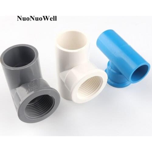 2pcs 20~32mm To 1/2"~1" PVC Tee Connector Home Garden Irrigation Water Pipe Connectors Aquarium Fish Tank Tube Joints DIY Tools