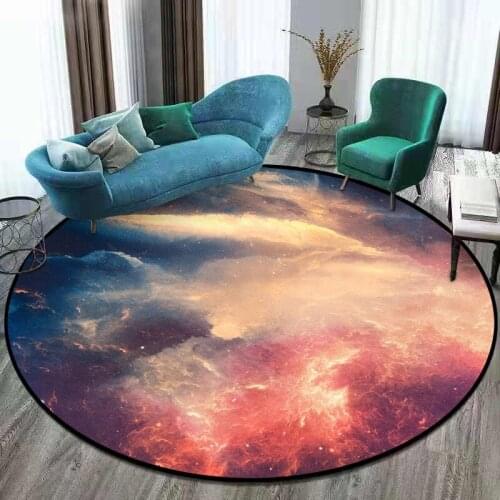 Gorgeous Starry Universe Series Round Living Room Bedroom Hanging Basket Chair Non-slip Children Kids Game Floor Mat Carpet