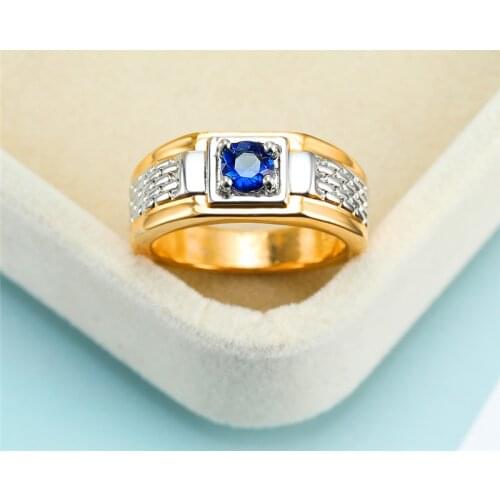 Trendy Female Blue Crystal Stone Ring Charm Zircon Square Big Wedding Rings For Women Vintage Bridal Engagement Ring