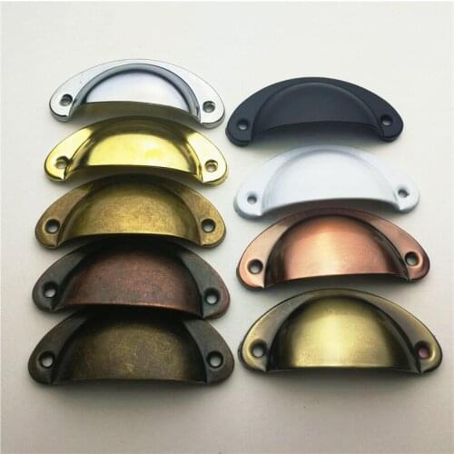 10pcs/lot Retro Metal Kitchen Drawer Cabinet Door Handle And Furniture Knobs Handware Cupboard Antique Brass Shell Pull Handles