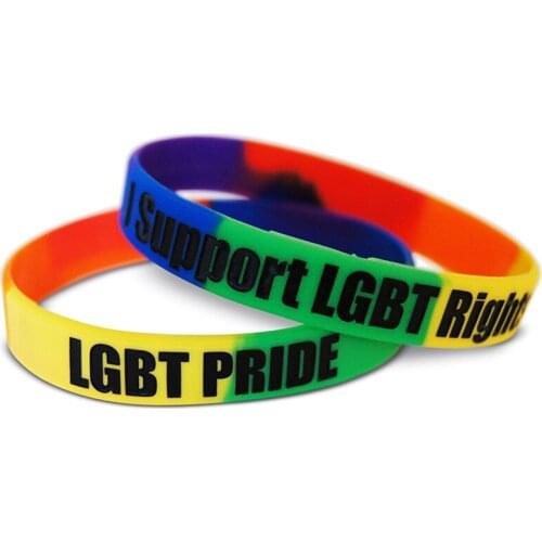 100pcs LGBT Pride LGBT Rights rubber silicone sport wristband men bracelet free shipping by ePacket